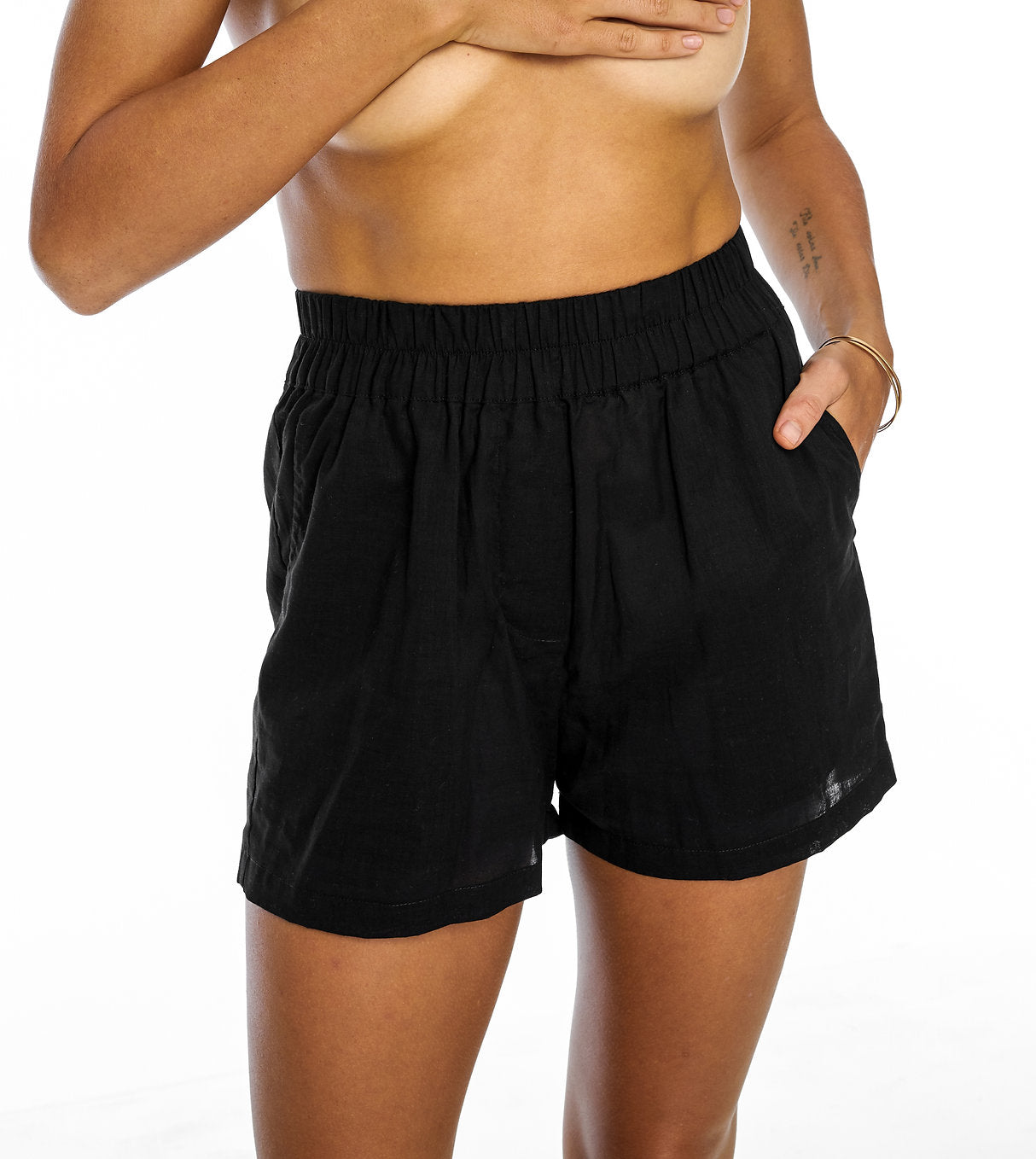 Boxer shorts / black organic cotton